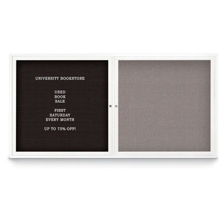 United Visual Products Corkboard, Single Door, Radius Frame, 24x36", Black/Amethyst UV7001-BLACK-AMETHY